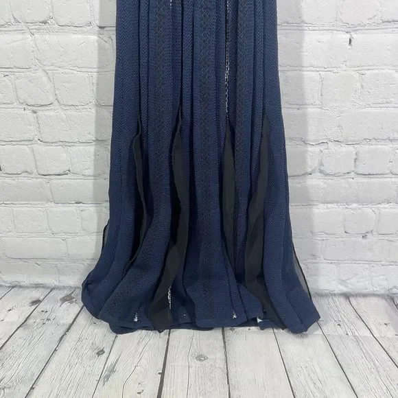 Harlyn Fit and Flare Dress Women’s Medium Navy Blue Sleeveless Open Knit Fit NWT - Picture 5 of 16